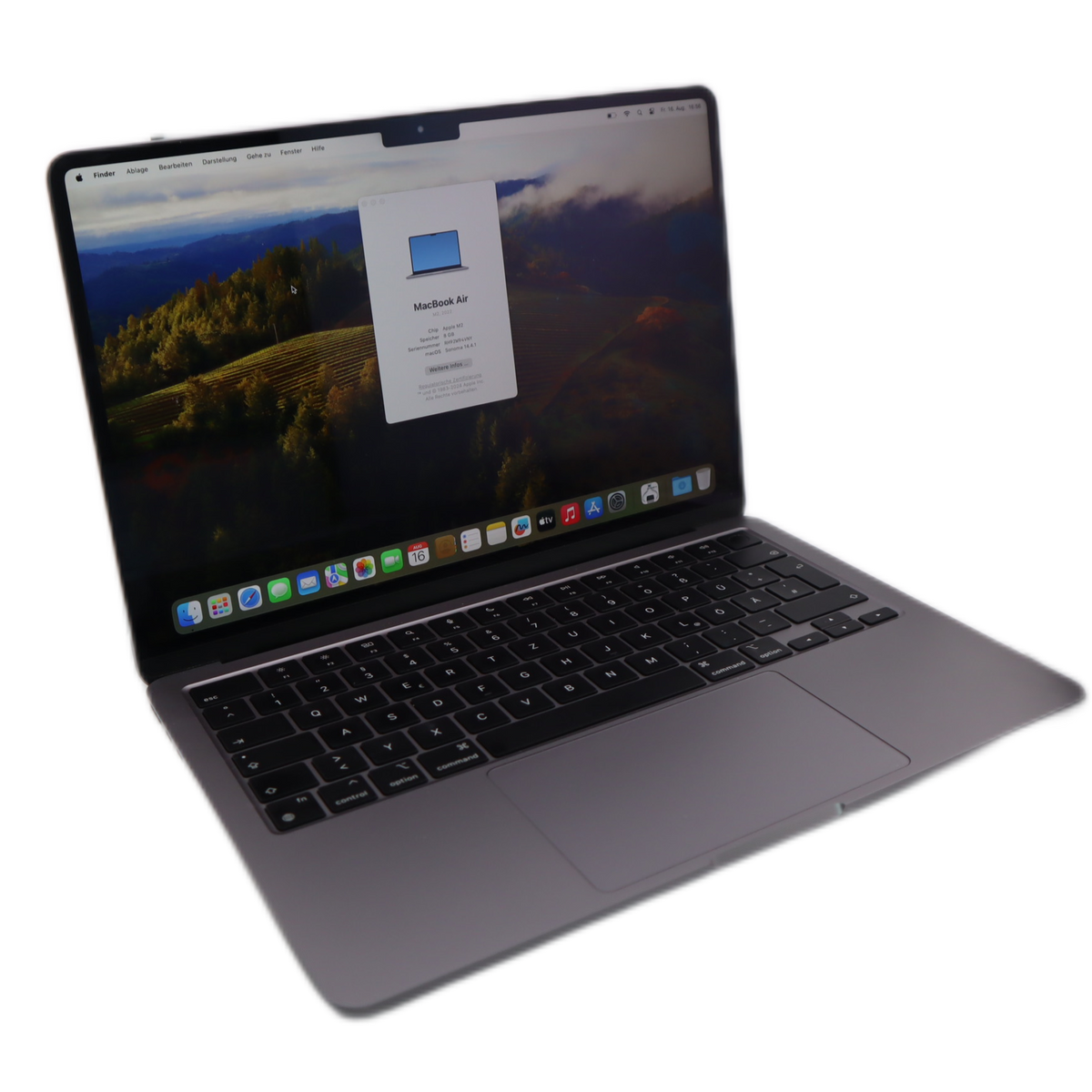 MacBook Air 34,46cm(13,6) M2, 8/8-Core CPU-GPU, 8GB grau