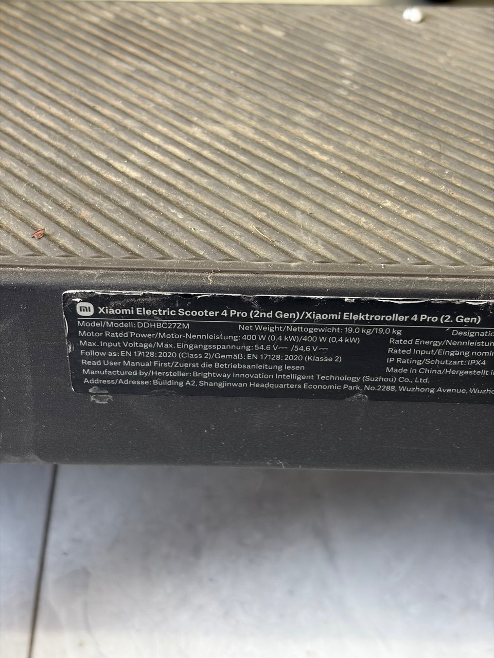 Analyse des E-Scooters Hersteller: Xiaomi/ Brightway Innovation Intelligent Technology (Suzhou) Co., Ltd.
