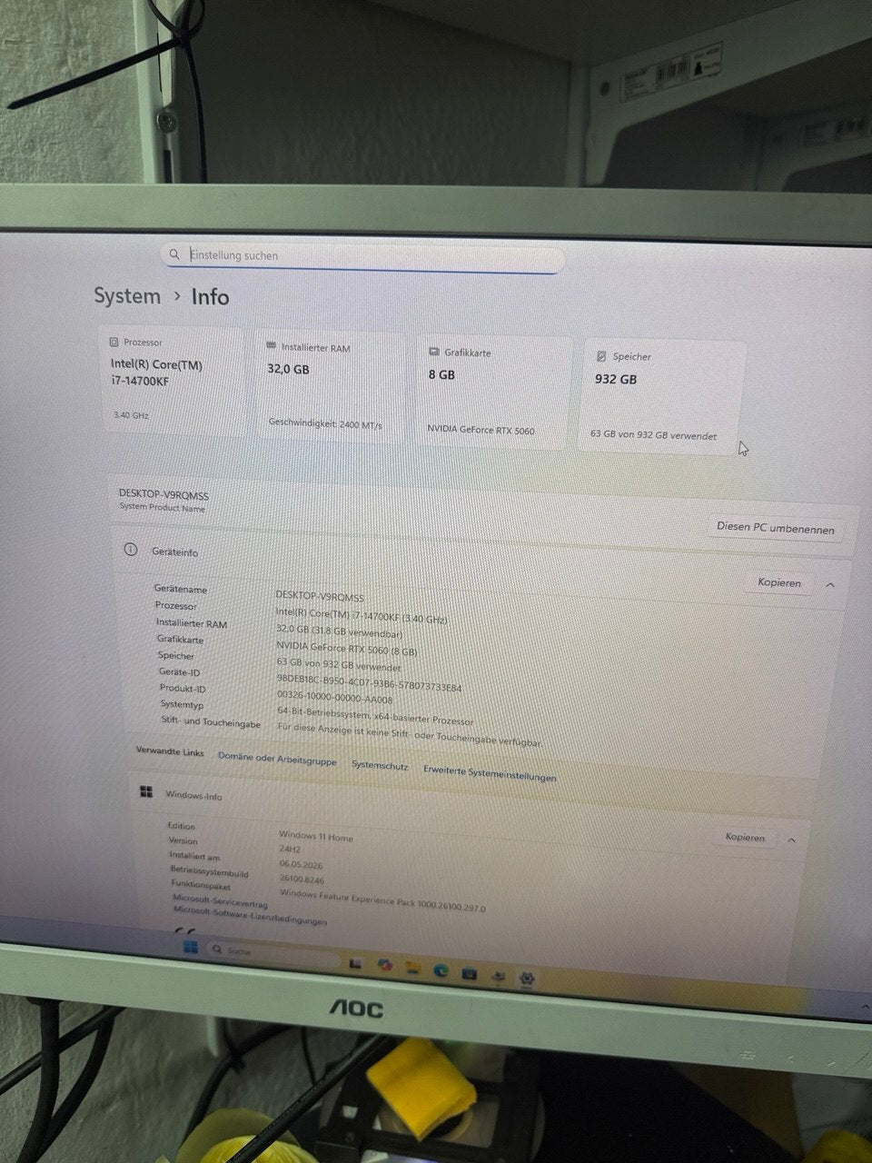 Gaming PC Intel Core i7- RTX 5060 32GB RAM Zweitbild