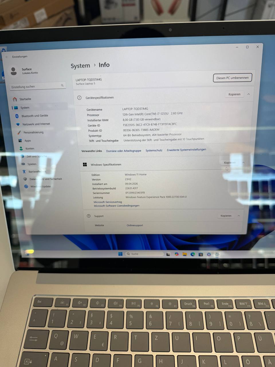 Microsoft Surface Laptop 5, Intel i7-1255U, 12. Gen Hauptbild