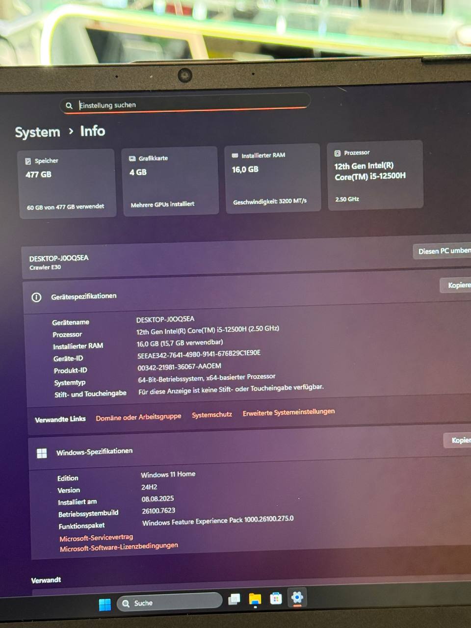 ERAZER CRAWLER E30 Laptop mit Intel Core i5