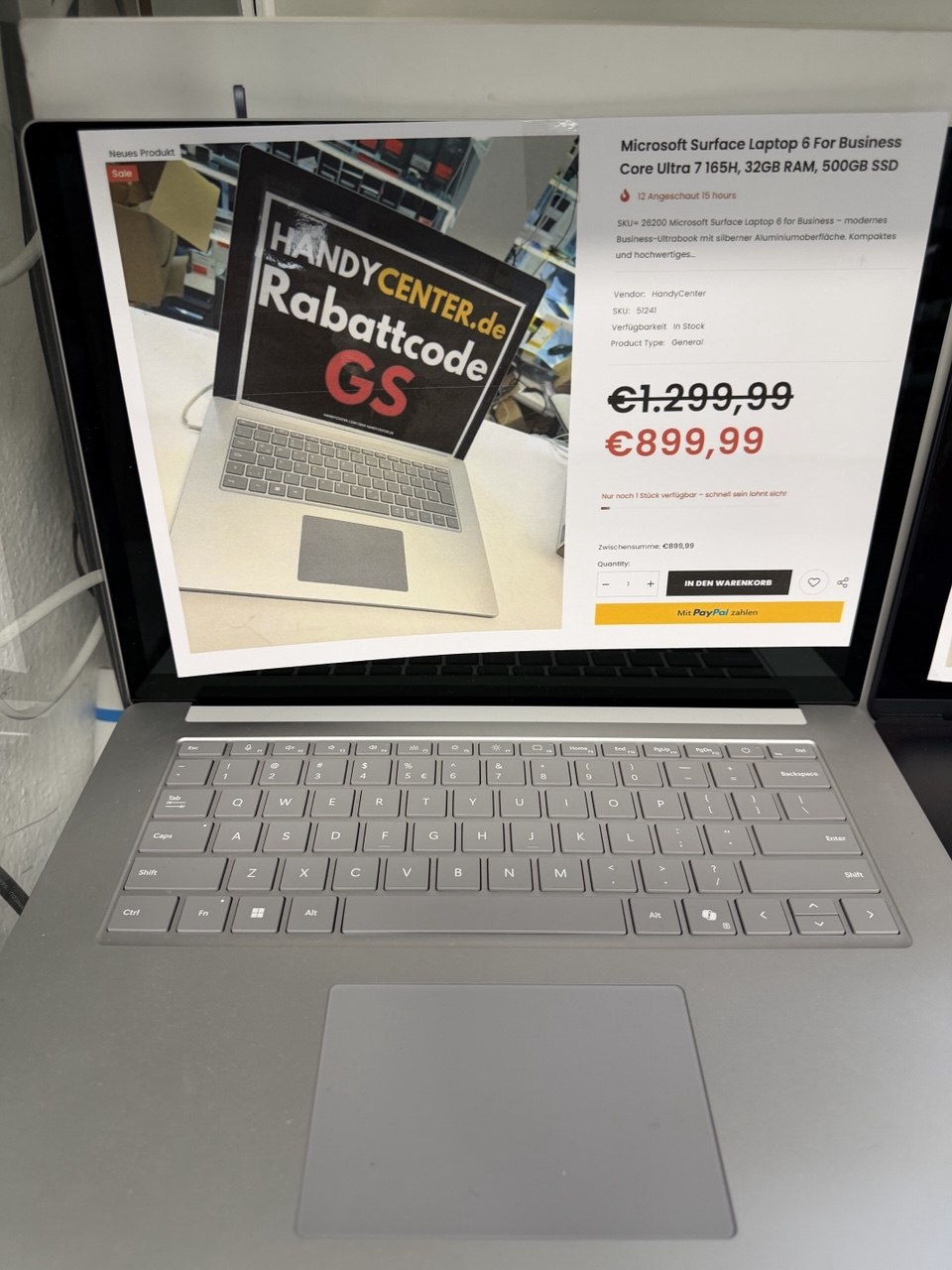 Microsoft Surface Laptop 6 for Business- Core Ultra 7 165H Hauptbild