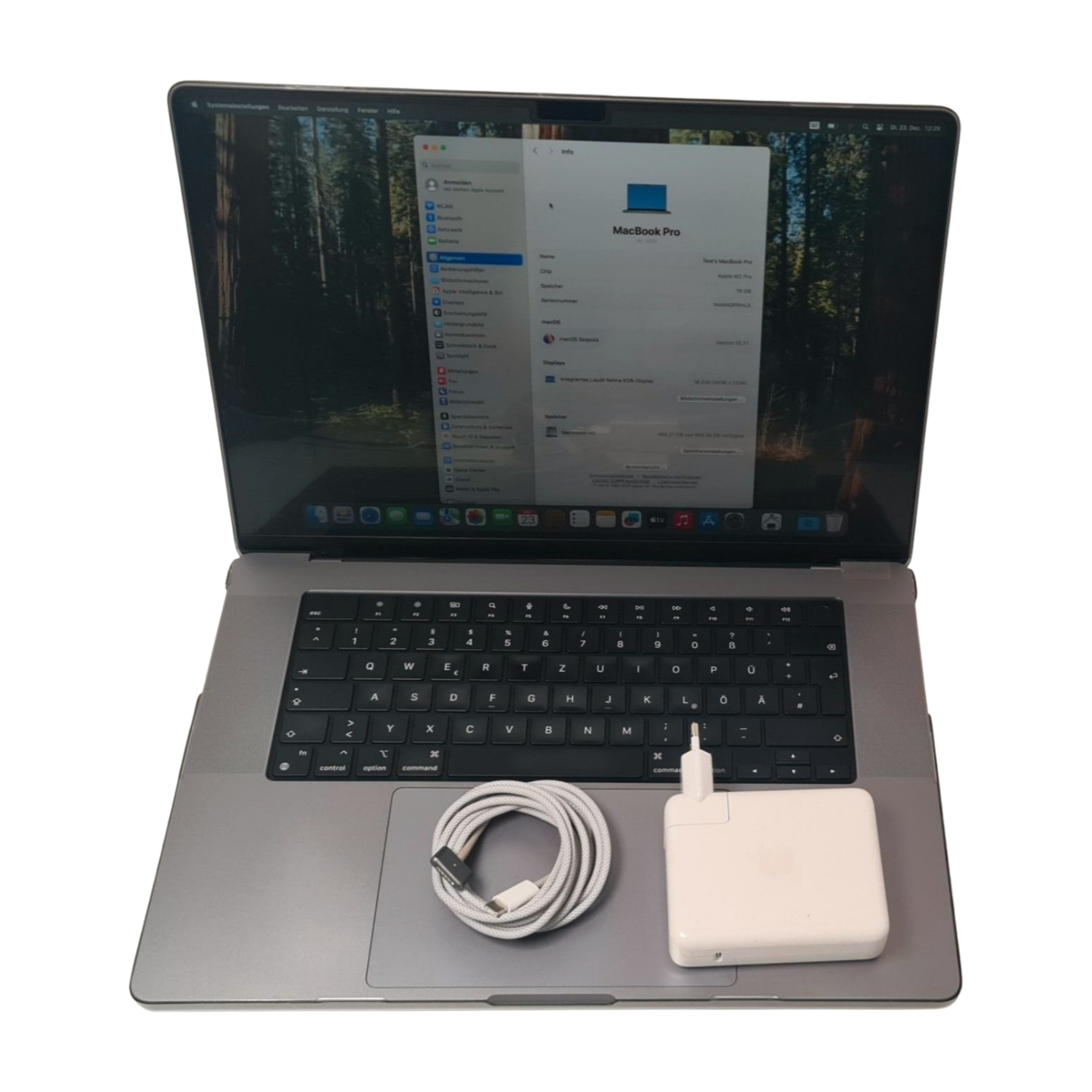 Apple MacBook Pro 16" (2023) M2 Pro 19-Core GPU 3,48 GHz 16GB Ram 500GB SSD macOS Sequola Zyklen 185 Hauptbild