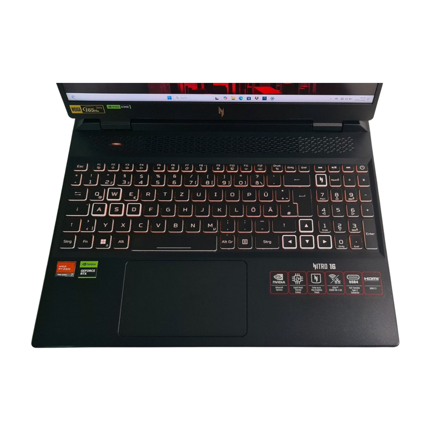 NVIDIA GeForce RTX 4070 10GB Acer Nitro 16 AN16-41-R0QU 16 Zoll 1TB SSD AMD Ryzen 7840HS 16GB RAM Win11