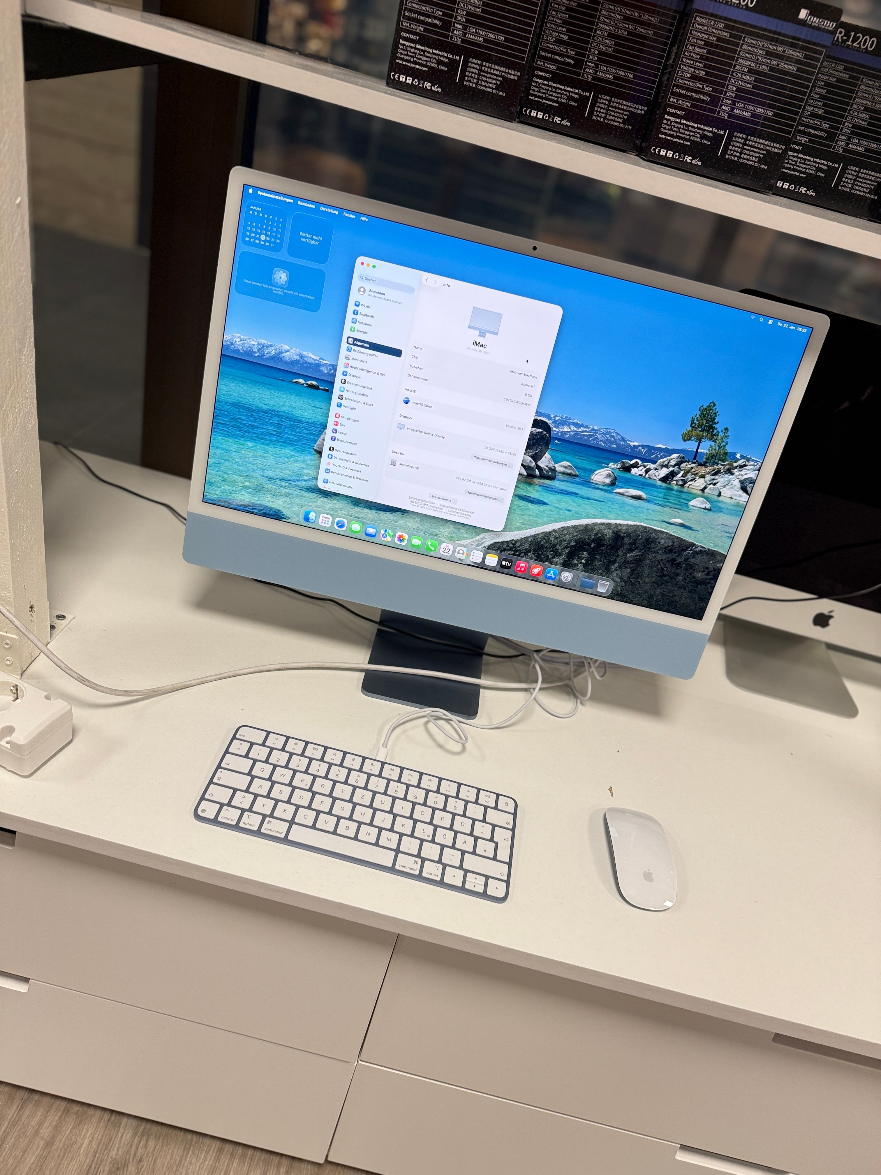 Apple iMac 24 Zoll Blau 2021 Apple M1 8C8G 8GB 512GB SSD Blau
