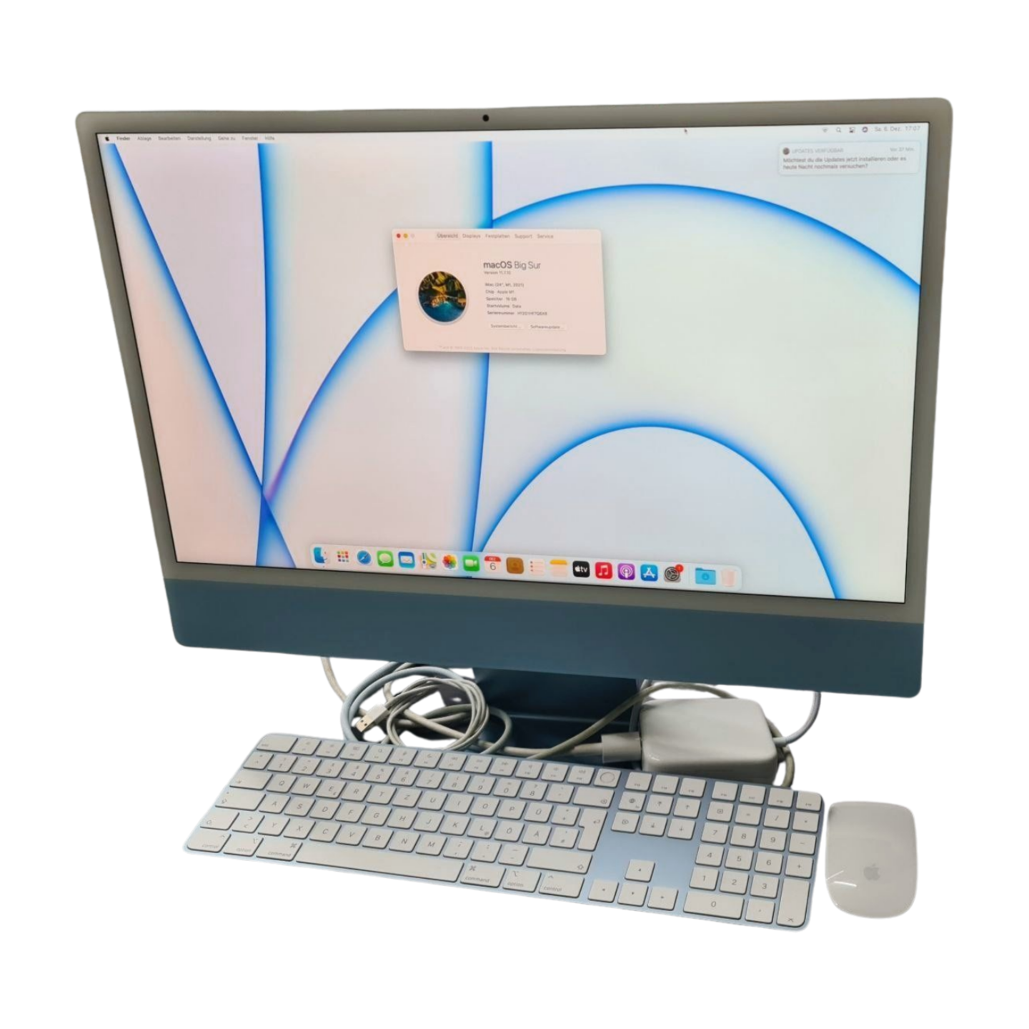 Apple iMac 24 Zoll Blau 2021 Apple M1 8C8G 16GB 256GB SSD